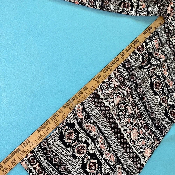 BOCABAY floral pull on crop pants elastic waistband drawstring 2 pockets size PL - Picture 8 of 9